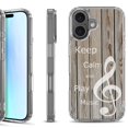 thumbnail image 1 of For iPhone 17 Shockproof Protective Phone Case, by OneToughShield - Wood/Music, 1 of 5