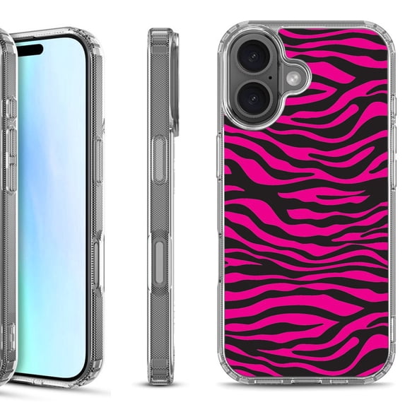 For iPhone 17 Shockproof Protective Phone Case, by OneToughShield - Zebra Pink