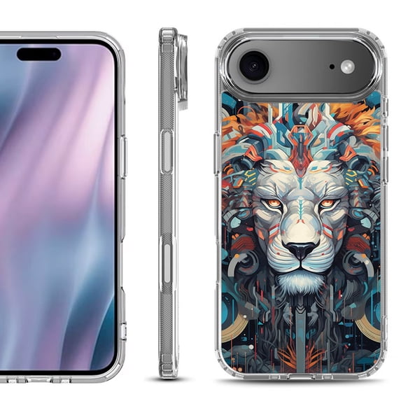 Shockproof Protective Phone Case for iPhone Air, by OneToughShield - Cyberpunk Lion