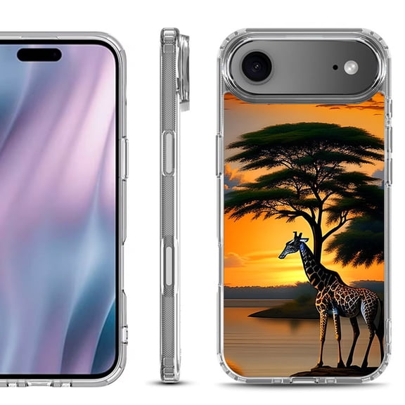 Shockproof Protective Phone Case for iPhone Air, by OneToughShield - Giraffe Sunset