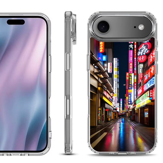 Shockproof Protective Phone Case for iPhone Air, by OneToughShield - Neon Street