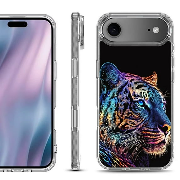 Shockproof Protective Phone Case for iPhone Air, by OneToughShield - Neon Tiger