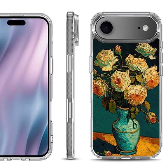 Shockproof Protective Phone Case for iPhone Air, by OneToughShield - Roses in a vase