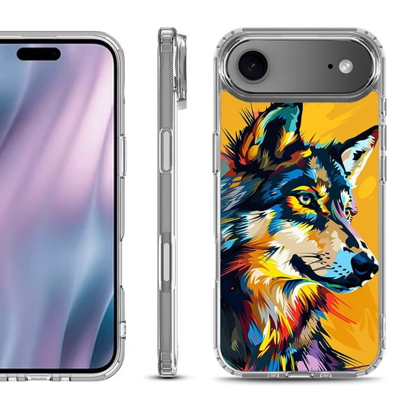 Shockproof Protective Phone Case for iPhone Air, by OneToughShield - Wolf Art