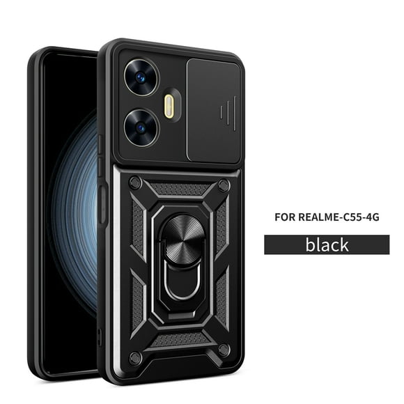 Shockproof Protective Phone case for Realme C67 C53 C51 N53 C51 C35 C33 C31 C30 C21Y C25Y C21 C20 C11 C12 Realme 12 Pro 11Pro 11 Realme11 10Pro Camera Protection with Ring Car Mount