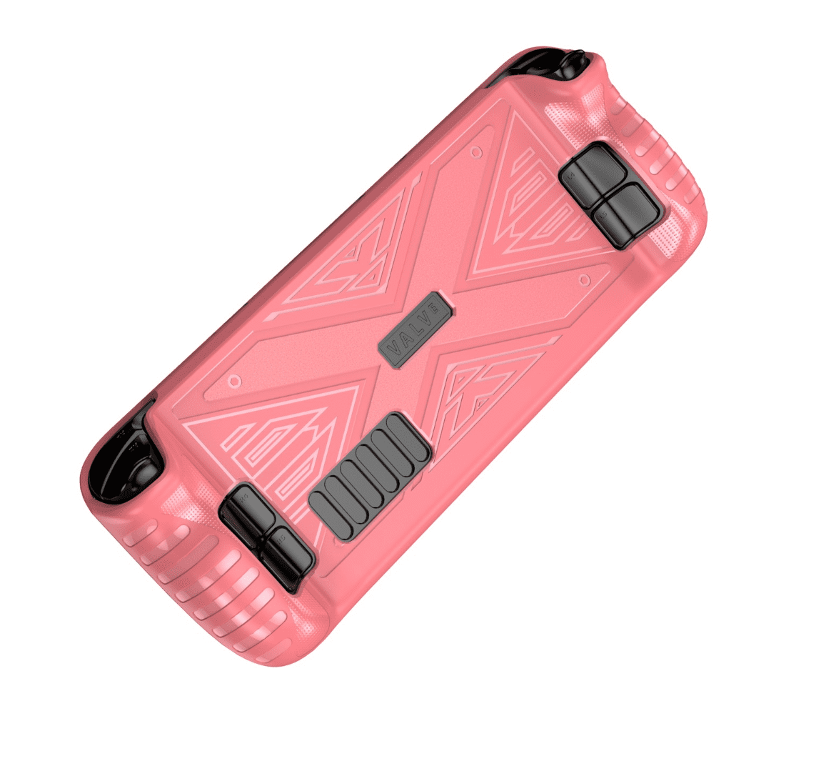 Shockproof Silicone Touch Soft Case Protective Case for Steam Deck, Silicone Soft Cover Protector with Full Protection, Shock-Absorption and Anti-Scratch Design(Red)