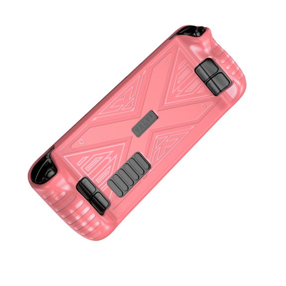 Shockproof Silicone Touch Soft Case Protective Case for Steam Deck, Silicone Soft Cover Protector with Full Protection, Shock-Absorption and Anti-Scratch Design(Red)