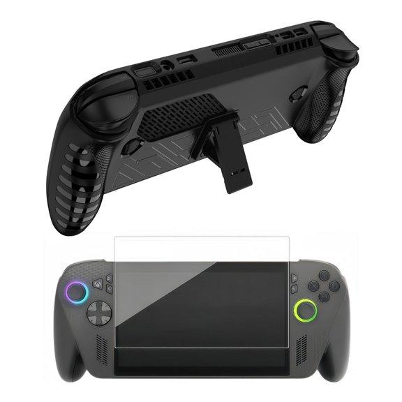 Shockproof TPU Cover With Tempered Glass Screen Protectors For Handheld Gaming Devices Consoles Shell Protectors