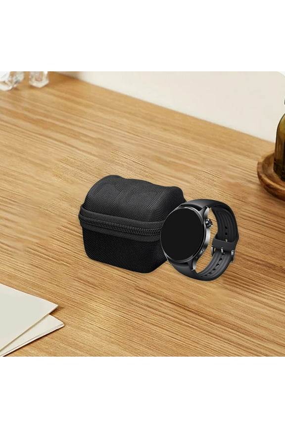 Shockproof Watch Storage Case - Hard Shell EVA Travel Organizer with Handle for Mechanical & Smart Watches, Holds 1-3 Watches (Up to 50mm), Black, 16.1x3.5x3.1in