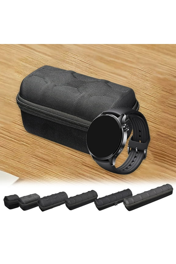 Shockproof Watch Storage Case | Hard Shell Protective Organizer for Mechanical & Smart Watches | Cushioned Lining | Fits 1-3 Pieces | Travel Portable with Handle | 16.1x3.5x3.1in | EVA Black