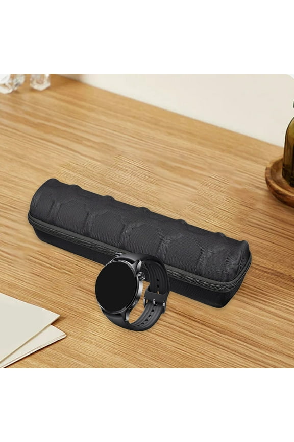Shockproof Watch Storage Case for Mechanical & Smart Watches | Hard Shell EVA Protection Organizer, Cushioned Travel Box, Slim Portable Handle, Fits 1-3 Watches up to 50mm, Black, 41x9x8cm