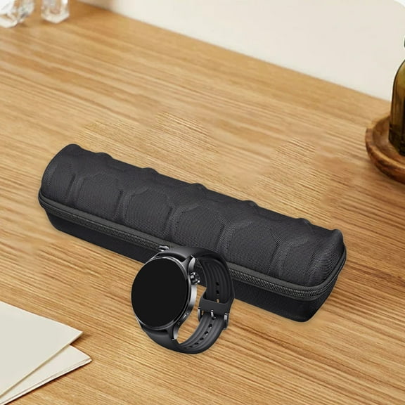 Shockproof Watch Storage Case Organizer | Hard Shell EVA Box with Handle | Cushioned Holder for Mechanical & Smart Watches | Travel Protection | Fits 1-3 Watches up to 50mm | 16.1x3.5x3.1in Black