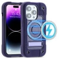 thumbnail image 1 of Shockproof for iPhone 14 Pro Max Case Compatible with MagSafe Wireless Charging Heavy Duty TPU Bumper Clear Back Cover with Kickstand Military Grade For iPhone 14 Pro Max, Darkpurple, 1 of 6