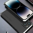 thumbnail image 1 of Shockproof for iPhone 16 Pro Max Case, Heavy Duty Stainless Steel Metal Frame + PC Back Back Cover Military Grade 10ft Drop Tested Slim Fit Case Cover for iPhone 16 Pro Max, Blacksilver, 1 of 7