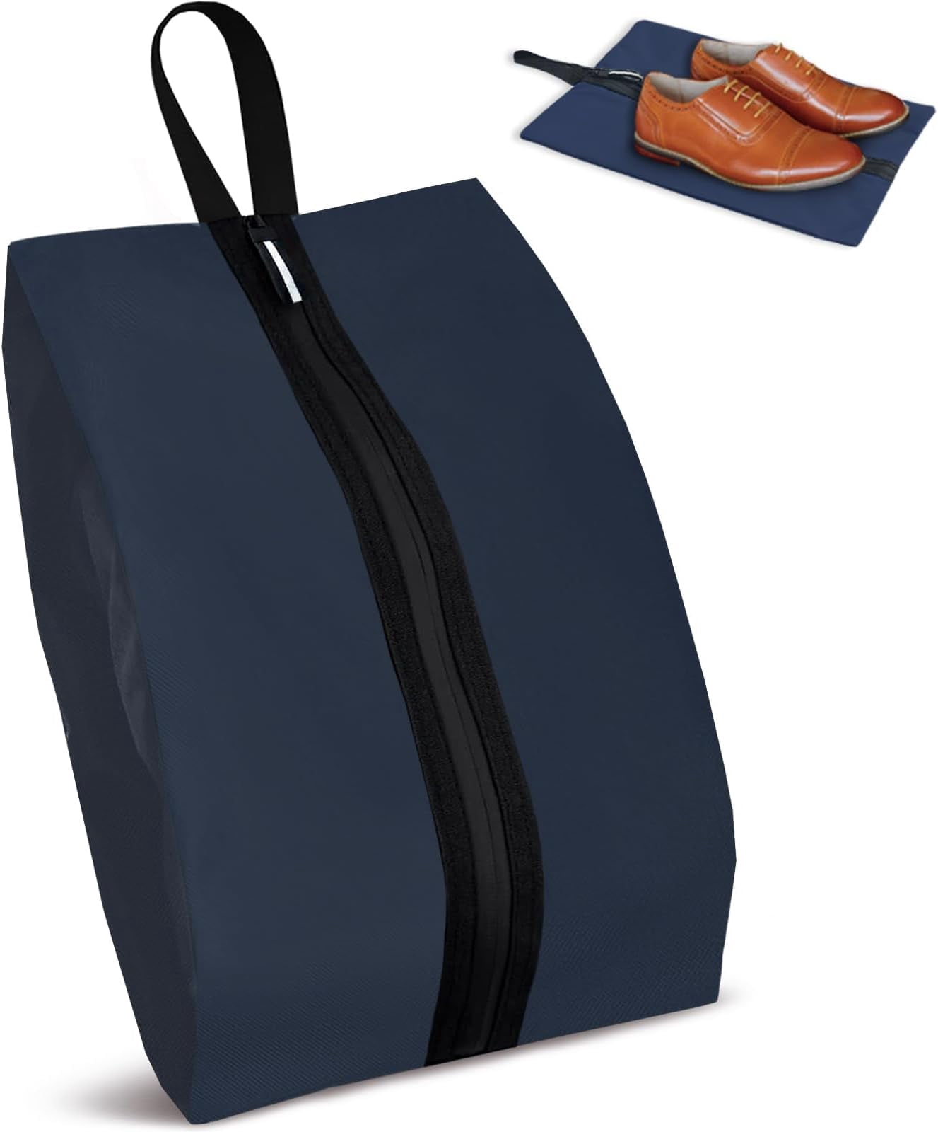 Shoe Bag Odor Absorbing Multifunctional Storage Lightweight Shoe Dust Bags with Zipper for Gym  Travel Work Men and Women(Navy Blue, 1-Pack)