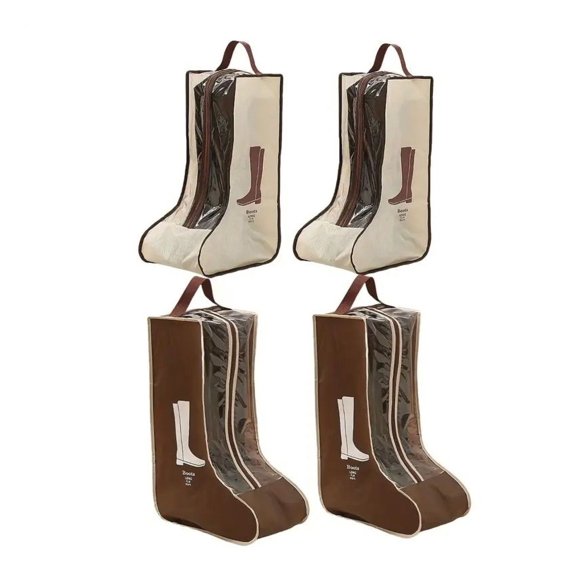 Shoe Bags for Travel & Storage - PVC Boot Protector Organizer with Transparent Window, Dustproof Moisture-Resistant Handheld Carrier for Women Men, Multi-Size