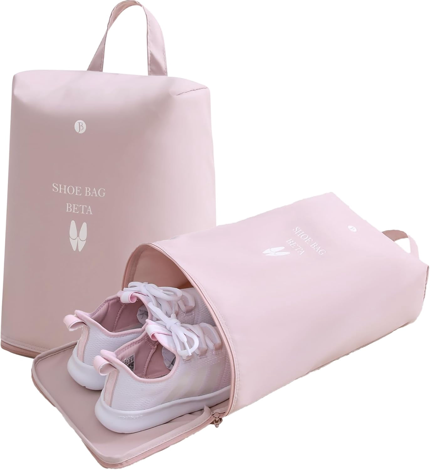 Shoe Bags for Travel, Waterproof Shoe Storage Organizer with Zipper for Men and Women (2 Pack, Pink)