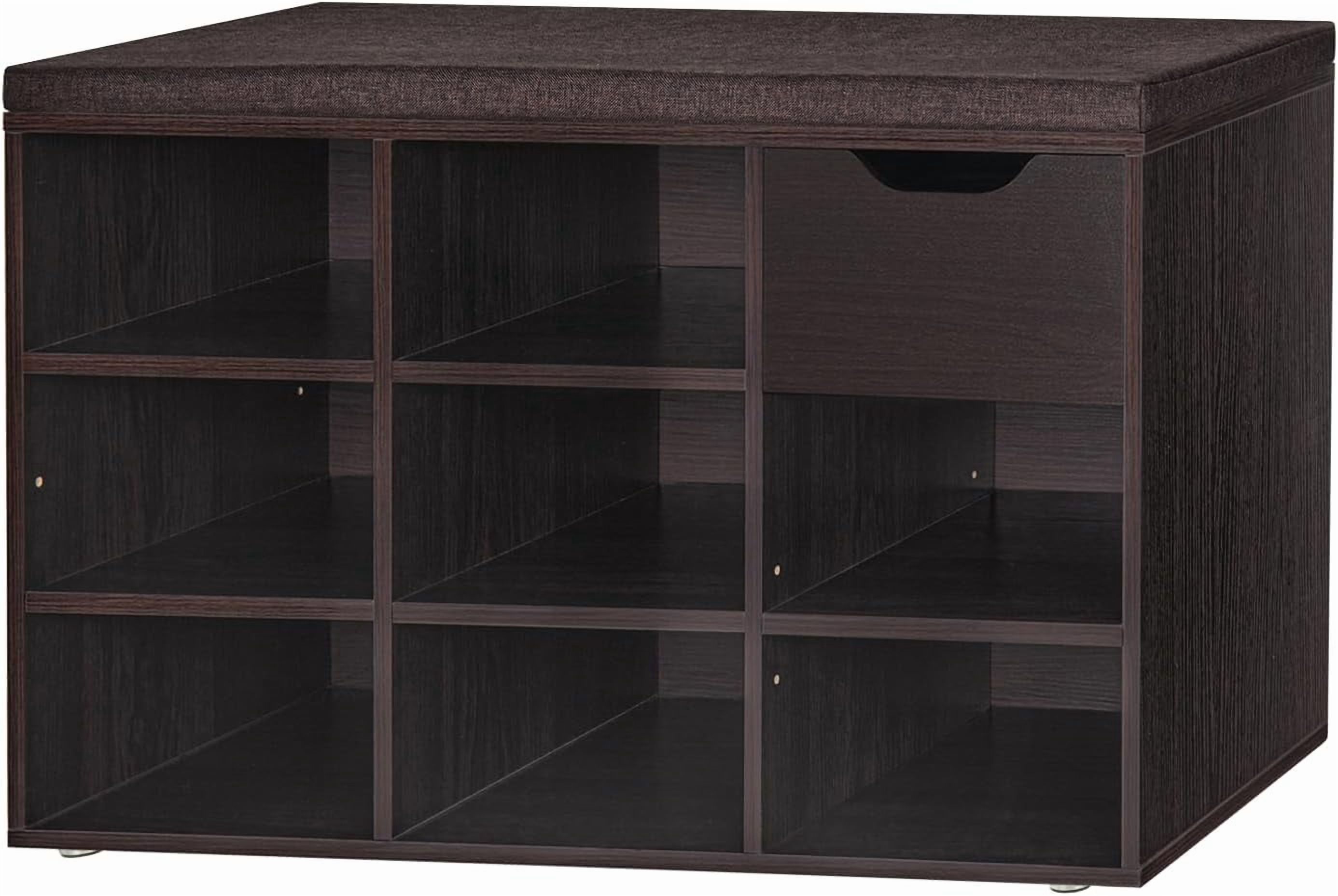Shoe Bench,Entryway Storage Bench with Drawer and 8 Cubbies,Cubby Rack ...