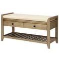 thumbnail image 1 of Shoe Bench, Entryway Storage Bench with Cushion Seating and Storage Drawers, Wood Shoe Bench with Bottom Shelf, 1 of 8