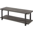 thumbnail image 1 of Shoe Bench, Industrial Entryway Bench with Storage, Rustic Wood and Metal Shoe Rack Bench Seat, Grey, 1 of 3