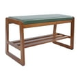thumbnail image 1 of Shoe Bench, Shoe Storage Bench, Entryway Shoe Rack 27.55* 13.58* 16.14in(Nut-brown + Green ), 1 of 15