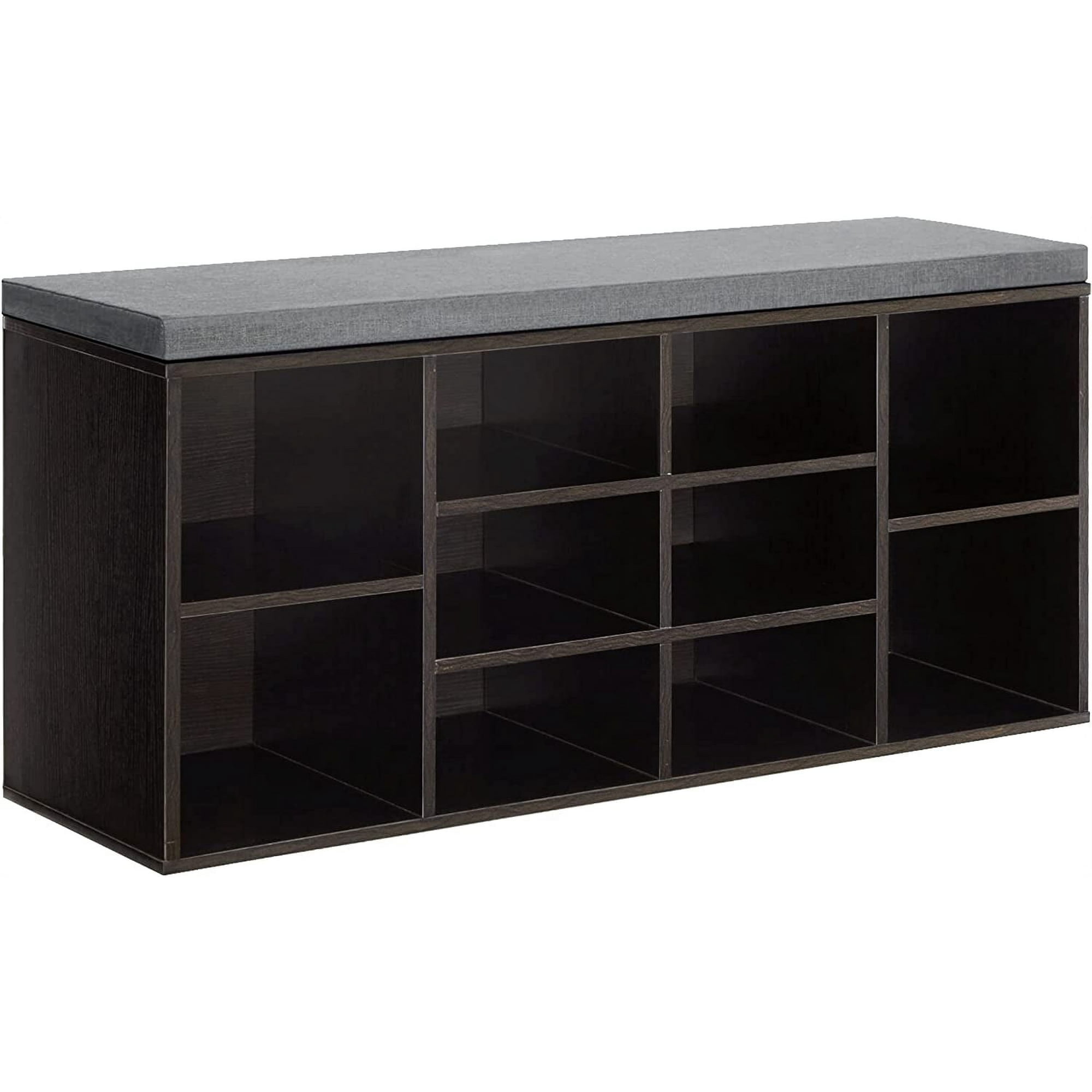 Shoe Bench Storage Bench 10 Compartments Shoe Organizer with 3-Tier Shoe Rack Bench Adjustable Shelves Shoe Shelf for Living Room Entryway Hallway Bedroom