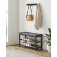thumbnail image 1 of Shoe Bench, Storage Bench, Entryway Bench with Cushion, Shoe Shelf with Seat, Storage Organizer with Foam Padded Seat Linen Metal Frame, 1 of 7