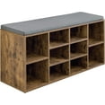 thumbnail image 1 of Shoe Benches for Entryway with Storage, 10 Compartments Shoe Rack Bench with Storage, Shoe Bench Storage with Cushion Seat for Living Room Entryway Hallway Adjustable Shelves Shoe Shelf, 1 of 7