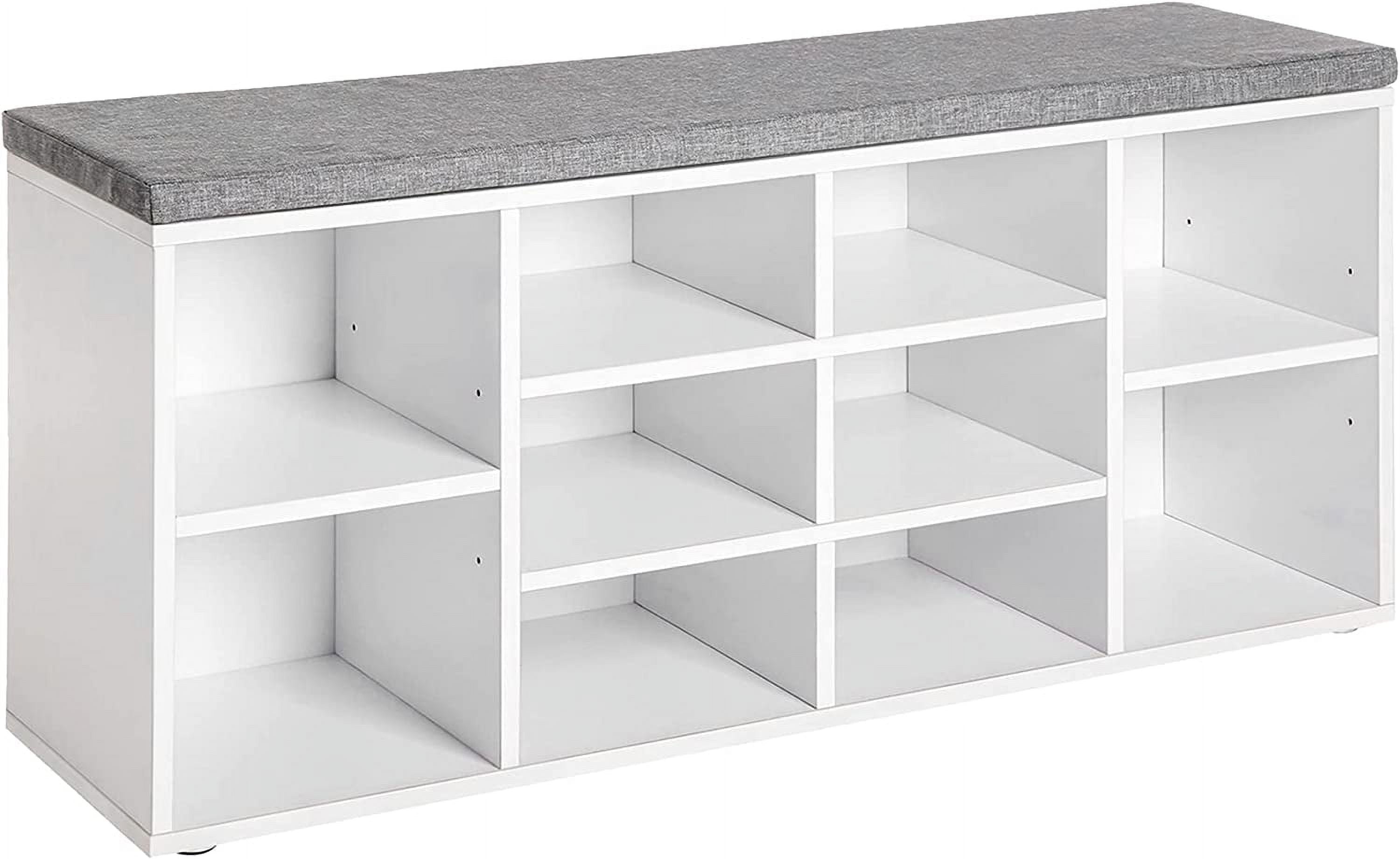 Shoe Benches for Entryway with Storage, 10 Compartments Shoe Rack Bench