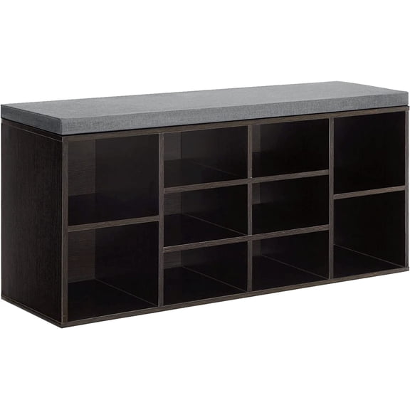 Shoe Benches for Entryway with Storage, 10 Compartments Shoe Rack Bench with Storage, Shoe Bench Storage with Cushion Seat for Living Room Entryway Hallway Adjustable Shelves Shoe Shelf