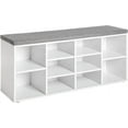 thumbnail image 1 of Shoe Benches for Entryway with Storage, 10 Compartments Shoe Rack Bench with Storage, Shoe Bench Storage with Cushion Seat for Living Room Entryway Hallway Adjustable Shelves Shoe Shelf, 1 of 7