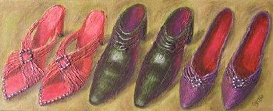 Shoe Bling Canvas Art - Debra Ozello (30 x 12)