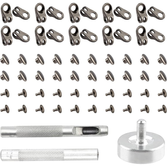 Shoe Boot Hooks, Eyelet Buckle Lace Hooks Installation Tool Lace Fittings Rivets Shoelace Buckles for Hiking Climb Boots Repair Accessories