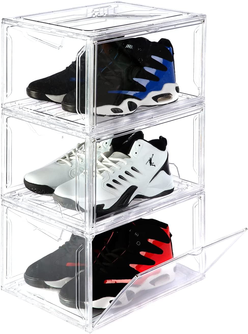 Shoe Box,Drop Front Shoe Box,Clear Plastic Stackable Storage Bins