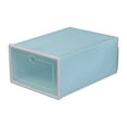 thumbnail image 1 of Shoe Box Organizer, Stackable Plastic Shoe Box, Shoe Box Organizer with Drop Front, Assemble Shoe Drawer Organizer For Display Sneakers(12.99”x 9.05”x 5.51”), 1 of 5