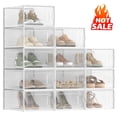 thumbnail image 1 of Shoe Boxes, 12pcs Clear Stackable Plastic Shoe Storage for Home Organize, 9.1 x 13.1 x 5.6 Inches,Fit up to US Size 9, 1 of 8