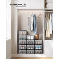 thumbnail image 1 of SONGMICS Shoe Boxes, Pack of 12 Shoe Storage Organizers, Stackable Clear Plastic Boxes for Closet, Sneakers, 13.1 x 9.1 x 5.6 Inches, Transparent and Black, 1 of 6