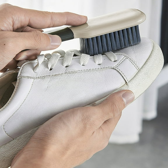 Shoe Brush,Hard Bristle Scrubber for Leather/Sneakers,Multi-Functional Cleaning Brush with Hanging Hole,Non-Scratch Durable Brush Head,Compact Handle Design for Shoes/Clothes,Stubborn Stain Remover