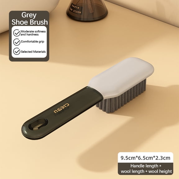 Shoe Brush, Suede Nubuck Cleaning Brush, Long Handle Shoe and Clothes Scrubber, Crevice Cleaning, Scuff Removal, Durable Household Shoe Care, Travel Shoe Brush
