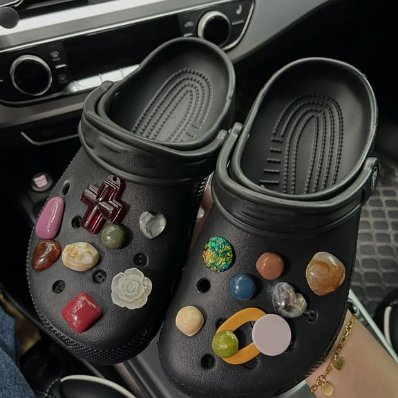 Shoe Buckle Cross Rough Stone Accessories