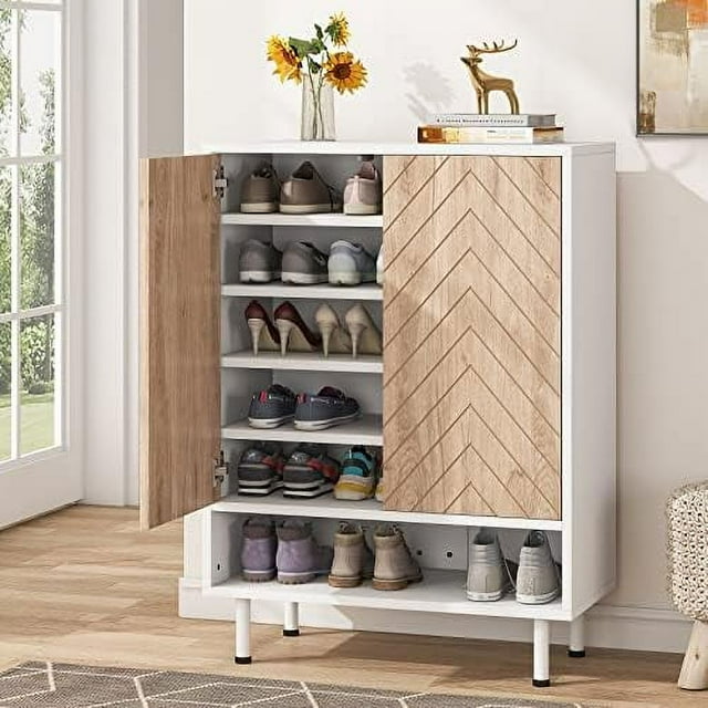 Shoe 18 Pair Rack Organizer with Door 6Tier Modern