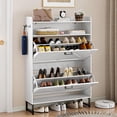thumbnail image 1 of FANRAL Shoe Cabinet with 2 Flip Drawers Narrow Shoe Storage Cabinet Organizer Wooden Freestanding Rack Hidden Slim Storage for Entryway,Hallway,Living Room,Bedroom, 1 of 9