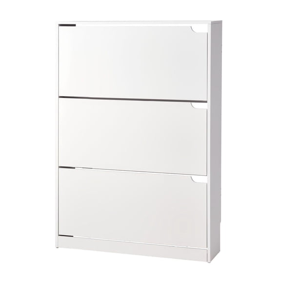 Shoe Cabinet 3 Drawers - White Shoe Storage Organizer