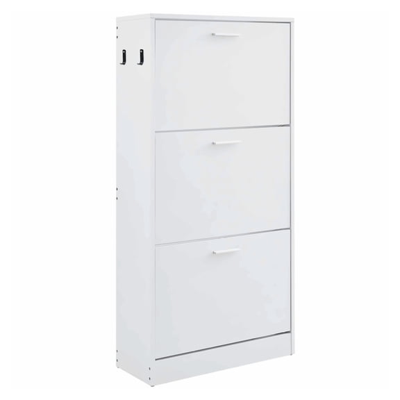 Shoe Cabinet 3 Flip Drawers - Entryway Shoe Storage Organizer, Free Standing Cabinet for Heels, Boots, Slippers - Hallway, Living Room Shoe Rack