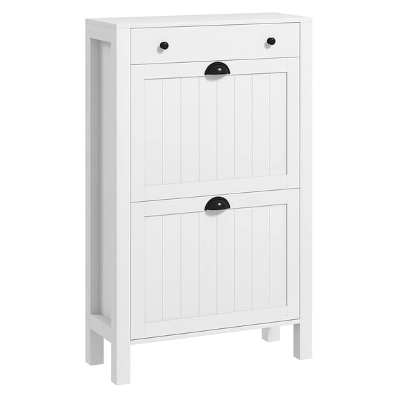 Shoe Cabinet 8 Pair Organizer, Freestanding Entryway Shoe Rack, White Storage