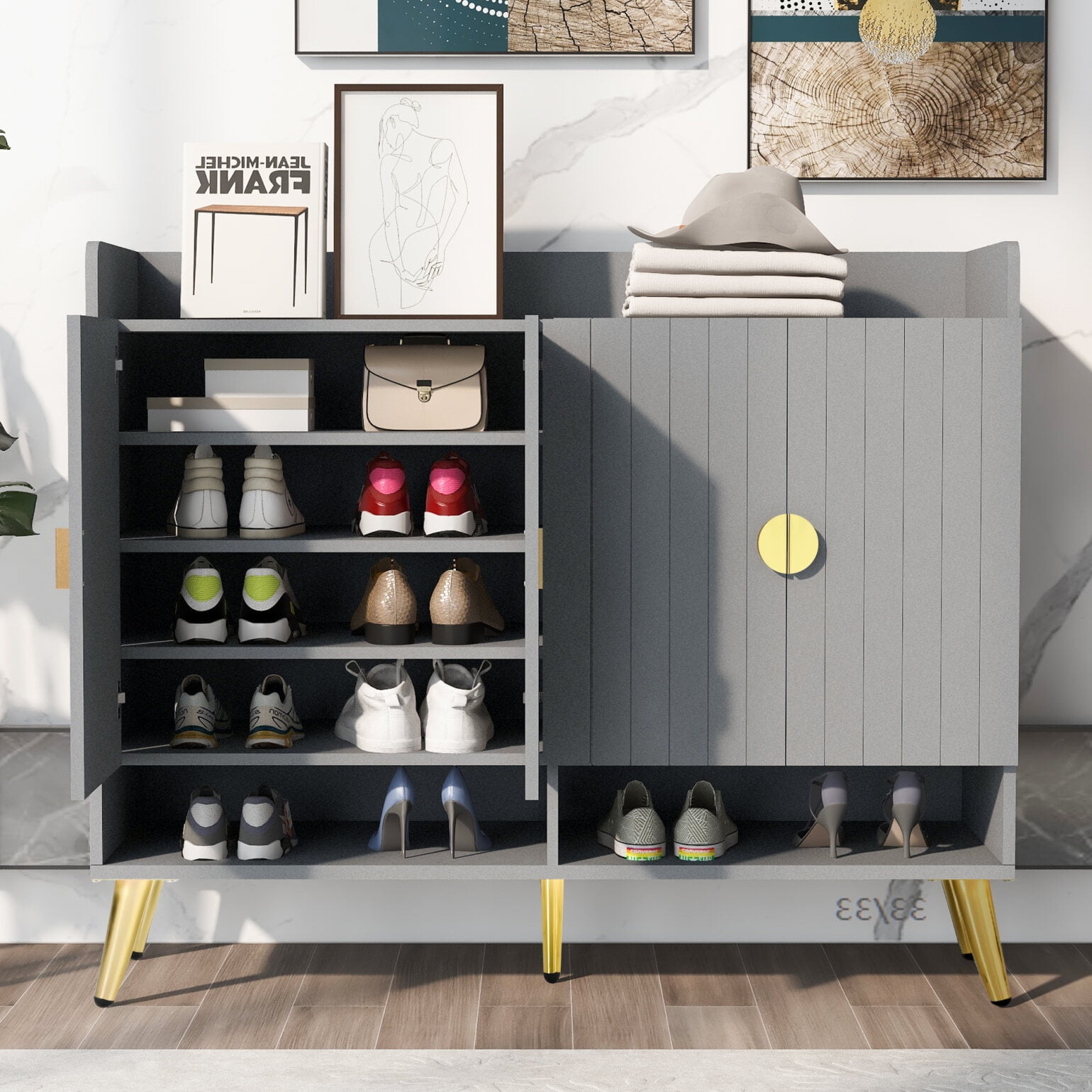 Shoe with Doors, 11Tier Shoe Storage with Adjustable
