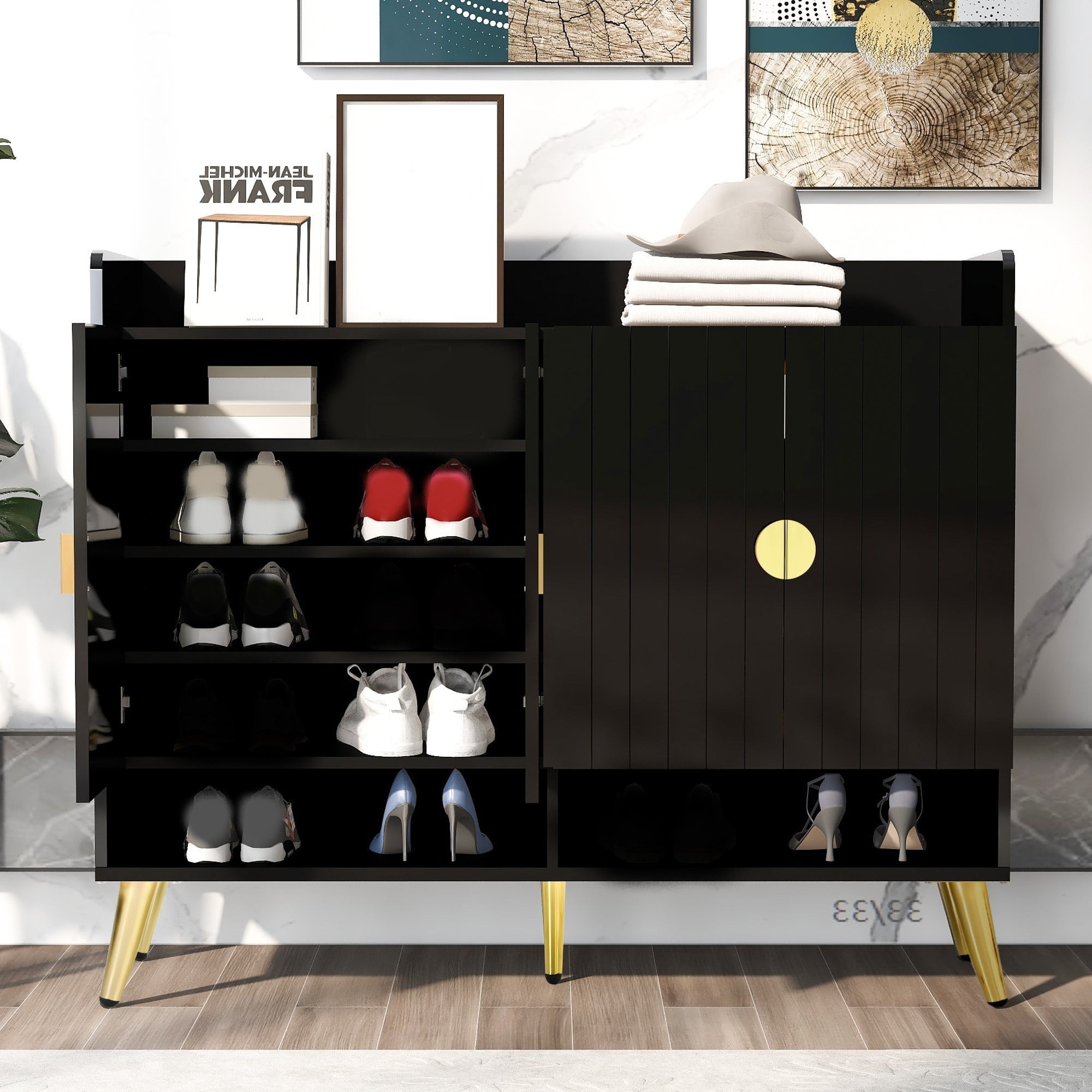 Shoe with Doors 5Tier Shoe Storage with Adjustable