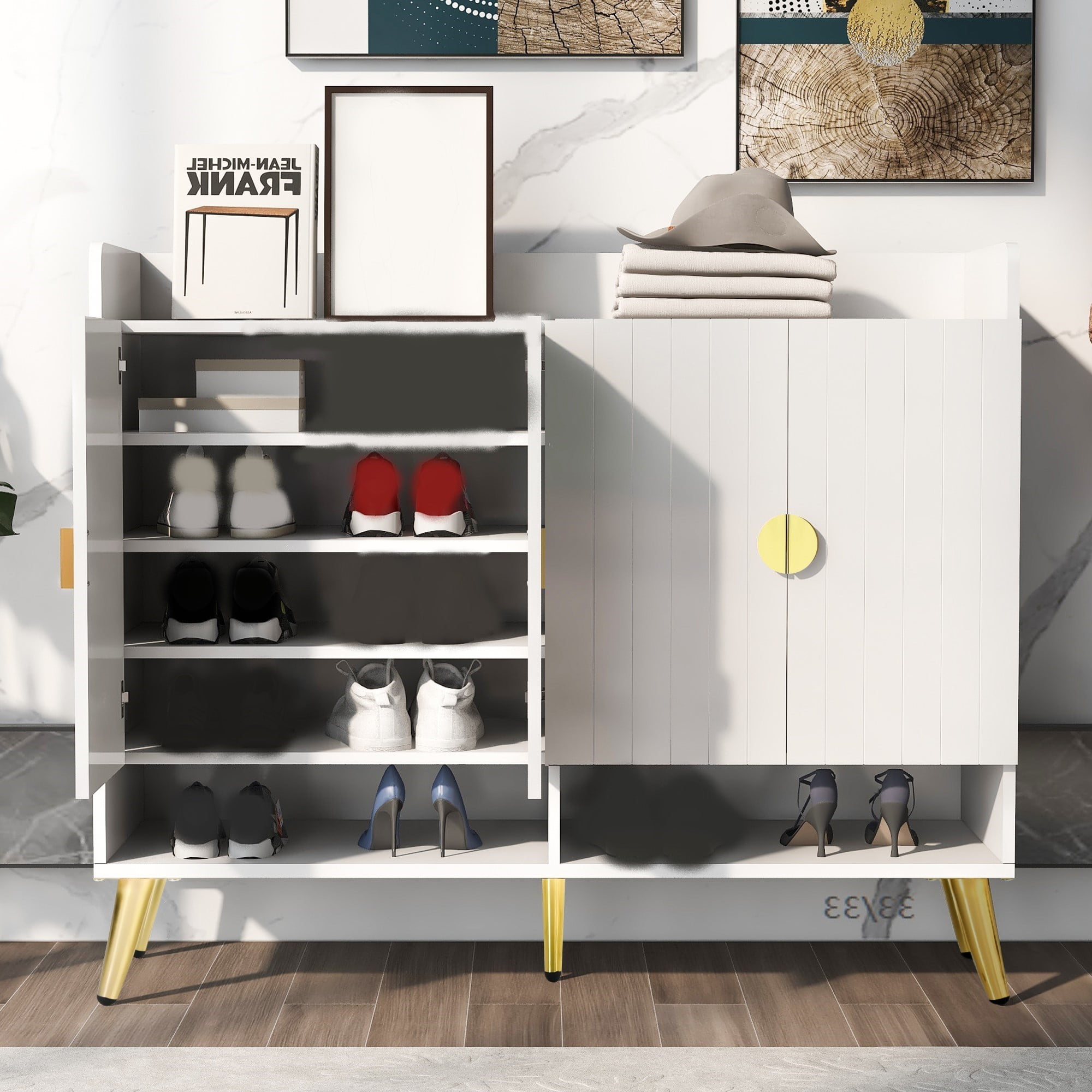 Shoe with Doors 5Tier Shoe Storage with Adjustable