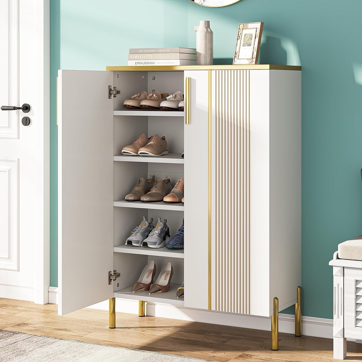 Shoe with Doors 6Tier Shoe Storage with Adjustable