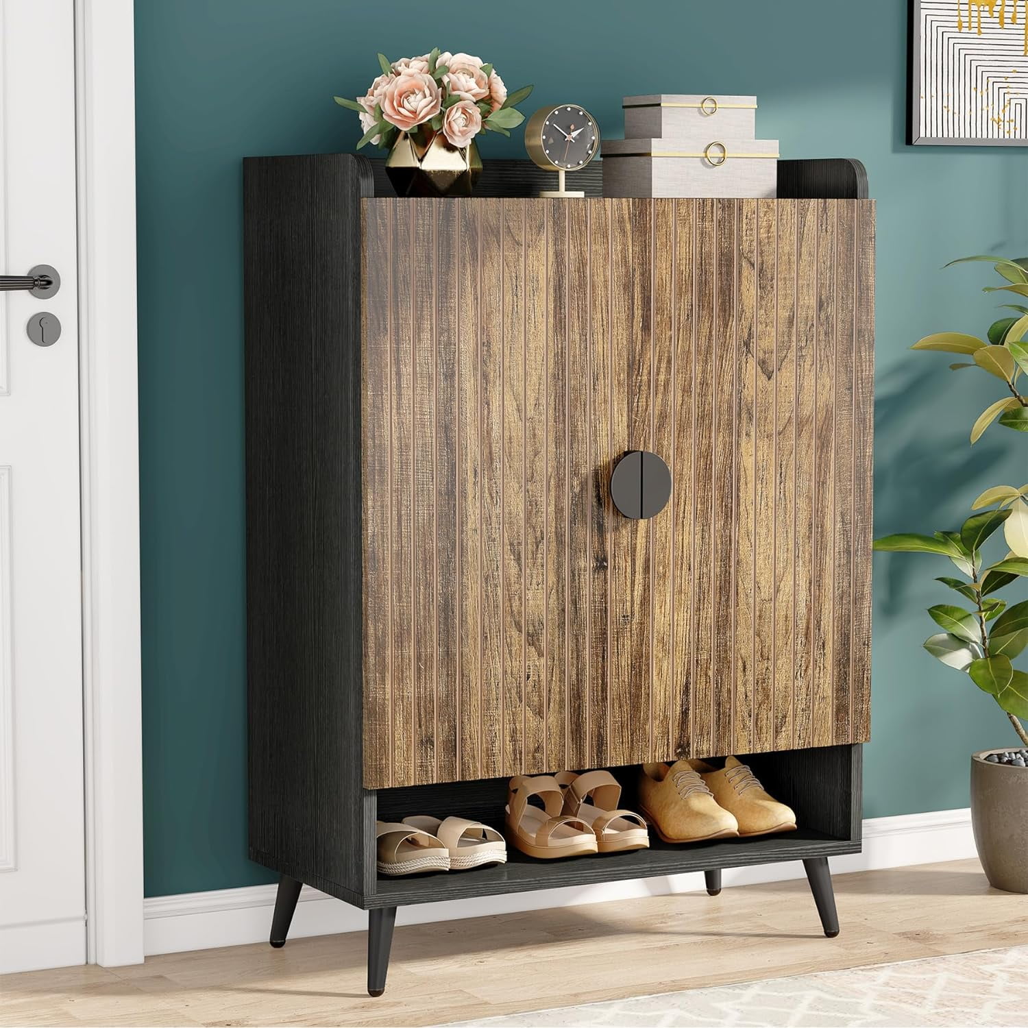 Shoe with Doors 7Tier Shoe with Adjustable Shelves